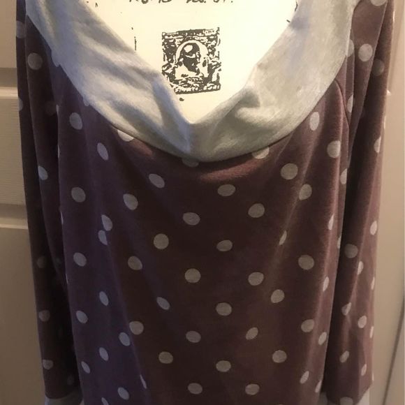 Women’s Plus Size 3x Blouse Polka Dot Mauve Gray Very Soft Material - Picture 1 of 5